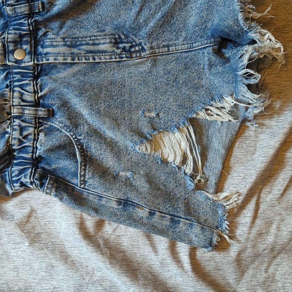 Denim Short Sleeve Jumpsuit - Picture 3 of 8